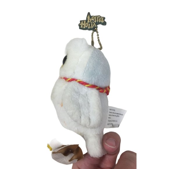 Harry Potter White & Gray Stuffed Animal/Plush Hedwig Owl with Charm on it - Picture 3 of 8